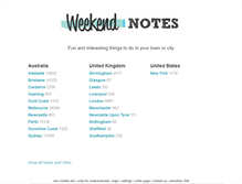 Tablet Screenshot of events.weekendnotes.com